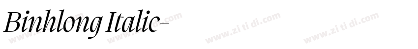 Binhlong Italic字体转换